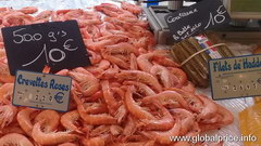 Food prices in Paris, Shrimp in the market